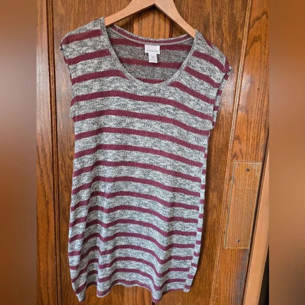 Motherhood Maternity Striped Woven Tunic Top MEDIUM